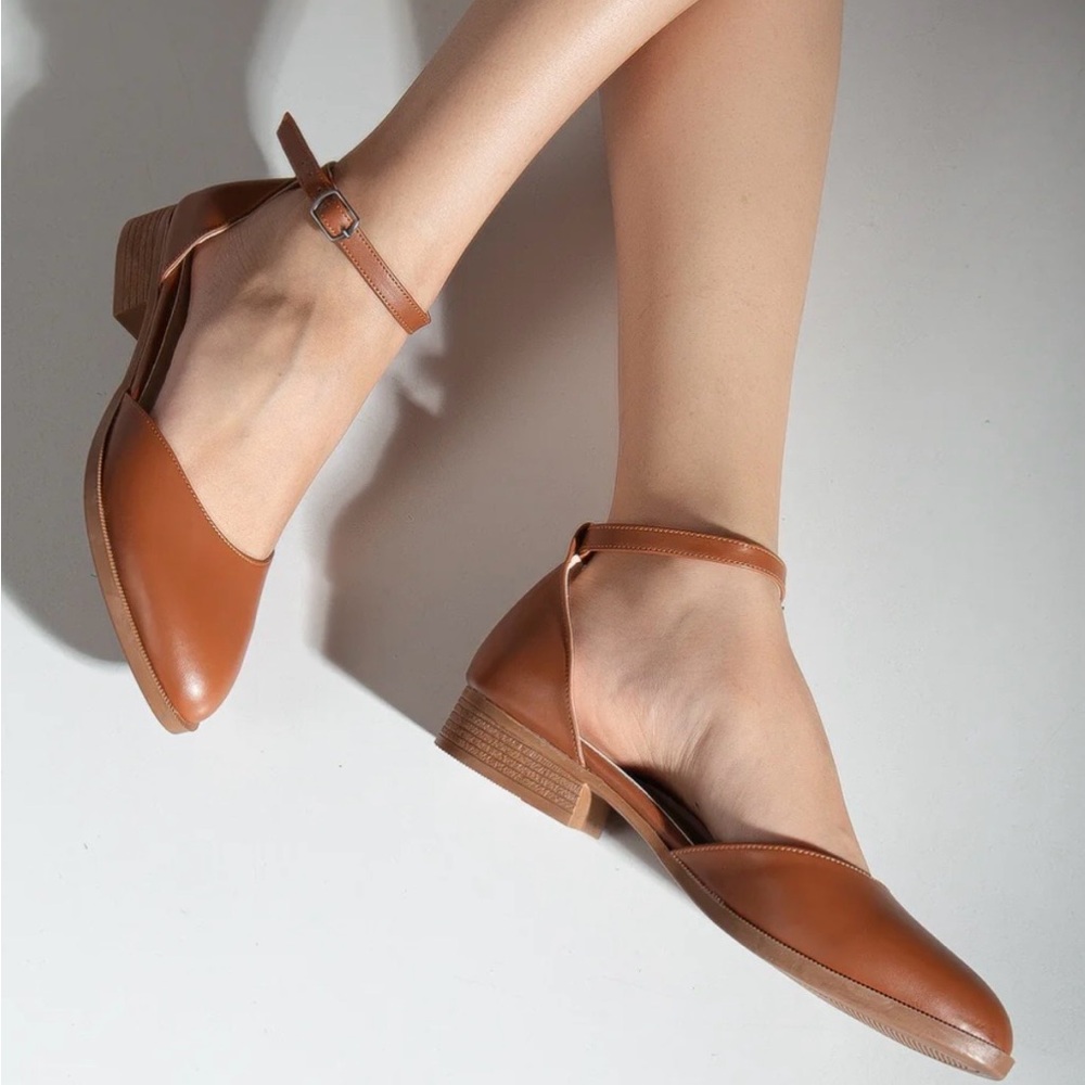 MASK Butik  Elegant Brown Women's Ankle Strap Shoes